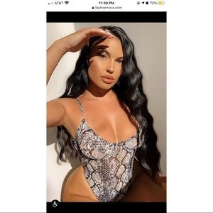 Snake skin body suit fashion Nova